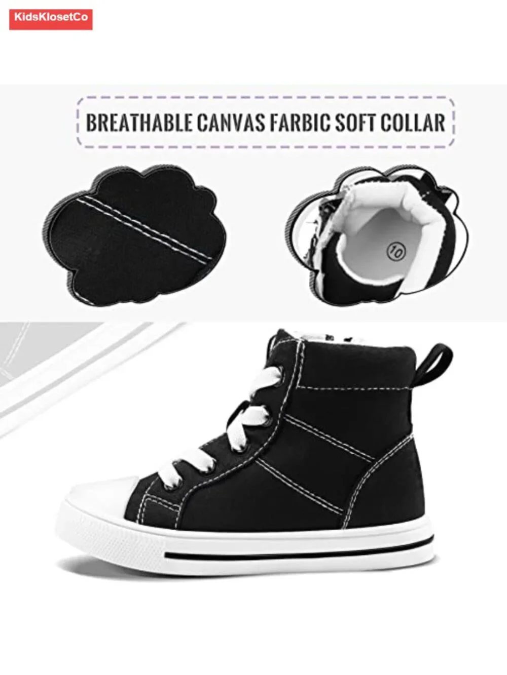 Toddler High Top Sneakers for Boys Girls Kids Canvas Shoes Soft Breathable